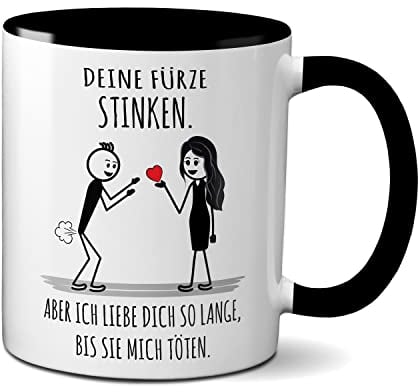 TassenKing Tasse mit Spruch - Deine Fürze Stinken - Bestes Kaffeetassen für Ihn - lustige Geschenke für Männer - Furzen Büro Becher Geschenk - Kaffeebecher (weiß/schwarz)