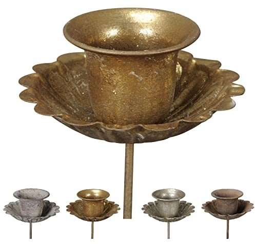 NETPROSHOP Kerzenhalter 8,5cm Durchmesser Krönchen zum Stecken für Stabkerzen/Tafelkerzen, Farbe:Gold Antik, Auswahl:8.5 cm