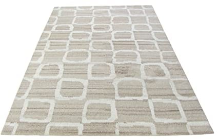 Nepal Teppich Handgeknüpft Beige Grau 100% Wolle Orientteppich 163x228 cm N-82