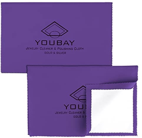 Youbay Poliertuch Silberputztuch für Schmuck Reinigungstuch Pflege - Schmuck zur Reinigung von Gelbgold Platin Silberputztuch Erneuerten Glanz I Vierschichtige Silberputztuch zur Reinigung(Violett)
