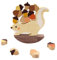 Bino world of toys Holz-Balancierspiel, Eichhörnchen, Spielzeug für Kinder ab 3 Jahre, Holz-Stapelspielzeug, zum Geschicklichkeit Lernen, zur Entwicklung Konzentration und Motorik, 14-tlg., Mehrfarbig