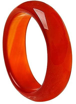 GALPADA Chalzedon-Ring für Frauen - Karneol-Schmuck, Strg-Ring, Rosenring, Stapelbares Band mit Natürlichem Achat - Fräulein Kollektion