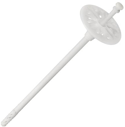 100 Stück Dübel Dämmstoffdübel, Schlagdübel Ø 10 mm Tellerdübel mit Kunststoffnagel aus Kunststoff Schlagdübel Fassadendämmung Thermodübel (10x70mm)