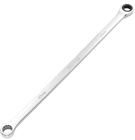 Draper 27767 HI-TORQ Metric Extra-Long Double Ring Ratchet Spanner, 12mm