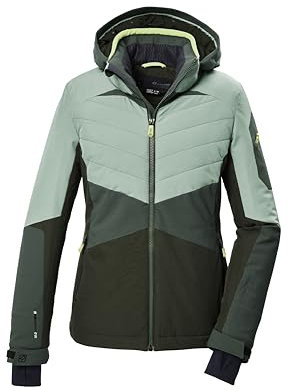 killtec Damen Skijacke/Funktionsjacke mit abzippbarer Kapuze und Schneefang KSW 34 WMN SKI JCKT, hell stahlmint, 44, 41967-000