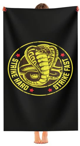 690 Essuie Cobra Frappe Fort Vite sans Pitié Karaté Gant De Toilette Absorbantes Bath Sheet Microfibre Serviettes De Bain pour Enfants Hommes Femmes 80X130Cm