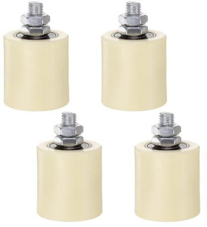 QUARKZMAN Guide de Rouleau de Portail Coulissant 2 avec Rouleaux Réglables et Support en Forme de L pour Portes Coulissantes Sur Rails en Acier en Angle et Rails Ronds - 4 Ensembles