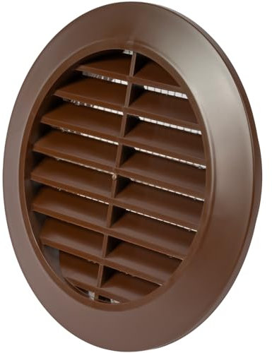 Vent Systems 80 mm / 3.15'' Inch - Brown Air Vent Cover - Round Air Vents - Ventilation Grille - Integrated Insect Screen - HVAC Vents for Bathroom, Home Office, Kitchen