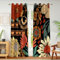 Tyrot 100 % Verdunkelungsvorhänge im Boho-Stil mit Blumenmuster für Wohnzimmer, 183 cm lang, 2 Paneele, botanische Verdunkelungsvorhänge für Schlafzimmer, Ösen, wärmeisoliert, Raumverdunkelung,
