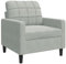 vidaXL Sessel, Relaxsessel Sofa für Wohnzimmer, Loungesessel Polstersessel Metallgestell, Fernsehsessel Ruhesessel Clubsessel, Hellgrau Samt