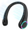 ITSHINY Ventilador de Cuello, Mini Ventilador Portatil, Ventilador Cuello Sin Aspas, Ventilador USB Recargable Bateria 4000 mAh con Ajustable 3 Velocidades Luz LED para Viajes Deporte Oficina Hogar
