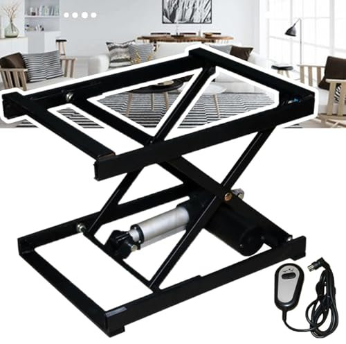 ROGHA Elektrischer Couchtisch-Lift, Esstisch-Scherenhubhalterung, mit Fernbedienung, höhenverstellbar, für Esstisch zu Hause,Wired