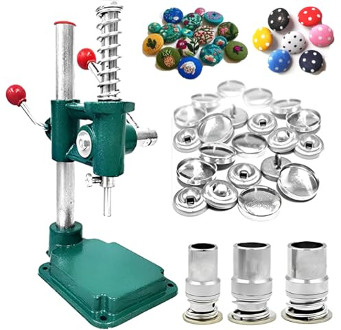 Macchina per Creare Bottoni in Tessuto Commerciale, Kit Macchina per Bottoni Rivestita in Tessuto Fatto A Mano con 3 Stampi (diametri 18, 25, 30 Mm) E Forniture per Bottoni da 300 Pezzi, Pressa per