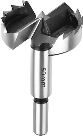 SUQIN Broca Forstner de 50mm Para Madera-Diámetro De 50mm Longitud 90mm Broca Fresadora Para Madera Con Eje Redondo Para Para Marcar y Taladrar Agujeros Para Bisagras