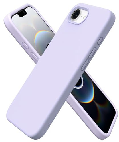 ORNARTO Compatible with iPhone 16e Case (2025), Slim Liquid Silicone 4 Layers Full Covered Soft Gel Rubber 16e Phone Cases Cover-Pastel Lilac