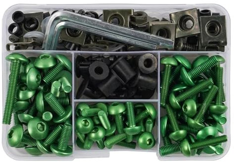 Naojino Kompatibel Mit Ducati Für Panigale Für V4 S GP Corse Für V2 Für 999 S Team USA Motorrad-Befestigungsclip, Schraube, Karosserie, Verkleidungsschrauben-Set Motorrad Schrauben(Green)