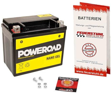 Batterie passend für Suzuki GSF 1200 S Bandit, 2001-2005 (WVA9), startklar | Gel, wartungsfrei, einbaufertig, auslaufsicher, von Poweroad, inkl. 7,50€ Batteriepfand