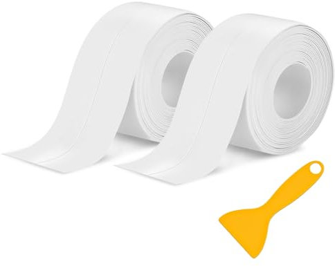 BLISSIQUEE Bath Sealant Strip Self Adhesive 2Roll,5M*5CM Extra Wide Waterproof PVC Simple Seal Tape for Bathroom,Kitchen,Toilet,Wall Corners–Strong Adhesive, Flexible, Leak-Proof, Easy to Install