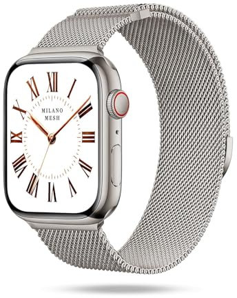 ONEFLOW Milano Mesh compatibile con Apple Watch Milanese, cinturino in metallo, elegante cinturino in acciaio inox, magnetico, iWatch bracciali in metallo da donna, Apple Watch 8 (41mm), Metallo
