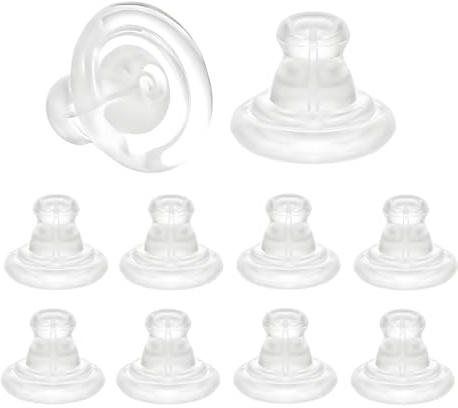 Silicone Earring Backs, Earrings Back for Studs Earrings Locking, 10 Pcs | Soft Clear Silicone Is Gentle, Secure Locking Prevents Earring Loss, Suitable for Studs and Wire Earrings