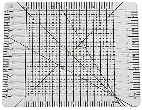 VONNST Quadratisches Quilt-Lineal, 25,4 x 20,3 cm, Patchwork-Lineal, transparentes Acryl, Nähen, Bastelvorlagen zum Schneiden von Stoff, Papier, Leder, Leinwand