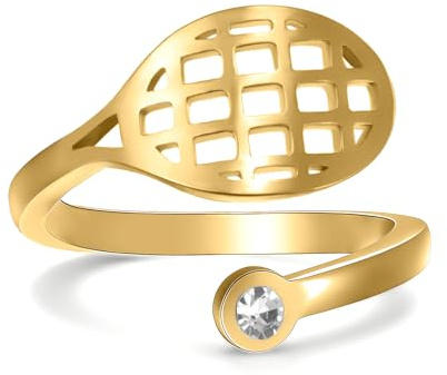 VASSAGO Volleyball Basketball Softball Baseball Fußball Tennis Schläger Pickleball Ring für Damen Teenager verstellbarer Sportschmuck Geschenke für Tochter Sportfans