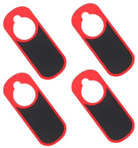 Milisten Lot de 4 Panneaux en Bois Massif Rouge 15x10 Cm Tableau Noir Double Face Inscriptible pour Porte Étiquette Suspendue Multifonction pour Bureau, Maison et Hôtel, Panneau Message «