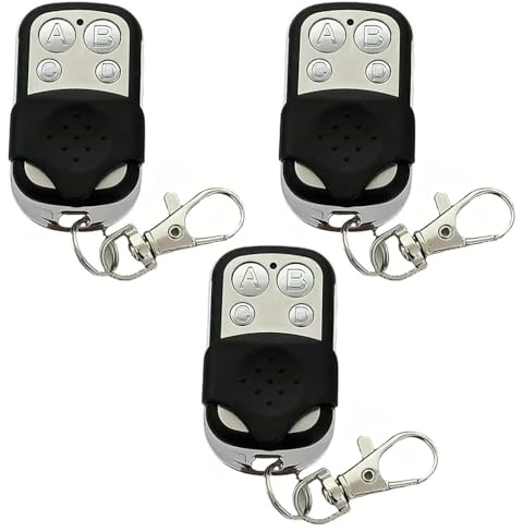 3 unidades Universal Garagentor Mando a distancia Clonar Mando a distancia para Abridor de Puerta de Garagentoröffner Rolltore Schalter Luz Funkfernbedienung 4 Tasten Ersatz Sender Kompatibel