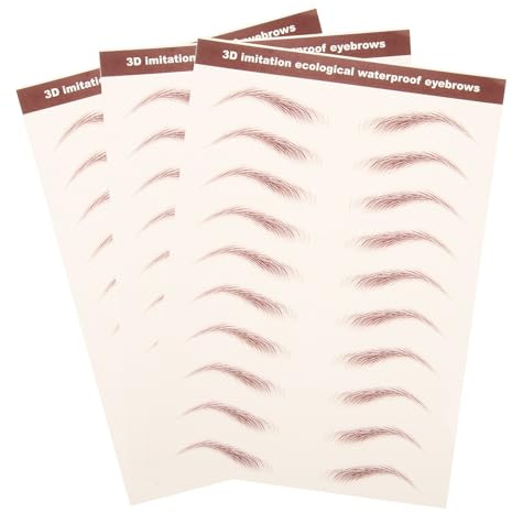 HOMOCONO Tattoo Brow Augenbrauenaufkleber 3 Bögen mit Wasserfesten Day Wear Transfer Aufklebern für Natürlich Aussehende Augenbrauen und Einfaches Make Up