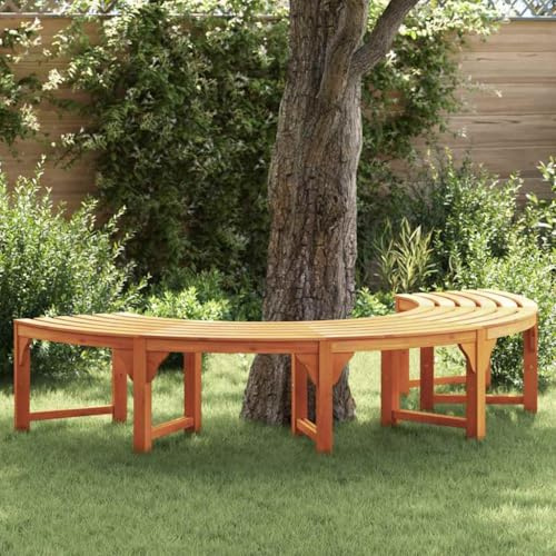 Ziaphsol Baumbank aus massivem Eukalyptus Holz 210 x 80 x 45 cm für 4 Personen, Gartenbank Sitzbank Parkbank Vintage Stil für Balkon Terrasse Outdoor