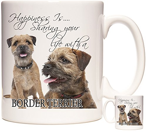Border Terrier Mug. Happiness is Sharing Your Life with A Border Terrier. 11oz Ceramic Mug. Border Terrier Gift Mug. Gift for Border Terrier Mums and Dads