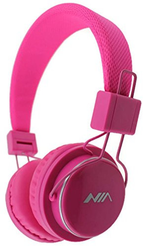 ameego U-009 Foldable Wireless Bluetooth Earphone Headset with Microphone, Micro SD/TF Card, FM Radio,3.5mm Detachable Cable Stereo Hands-free for Mobile Phone, Tablet, PC, Notebook, Gaming (Pink)