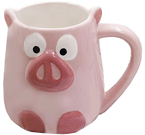 3D-Keramik-Tasse, Obst, Tiere, Handarbeit, Kaffeetasse, Wasser, Teetasse – Schwein/Panda/Fuchs/Erdbeere/Ananas/Meerjungfrau, keramik, schwein, 11*14CM