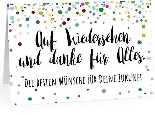 XXL Abschiedskarte (A4) | Die besten Wünsche für DEINE Zukunft | mit Umschlag - edle hochwertige Klappkarte | Zum Abschied | Große Karte für Kollegen, Pension, Rente Überformat