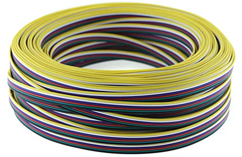 Flachbandkabel 6-polig für RGBW+CCT LED Streifen / Band; Verlängerung LED RGBW CCT Streifen; 50 Meter