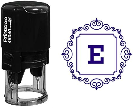 Printtoo Platz - strudelgrenze E Alphabet - Monogramm - Initialen - Buro - Briefpapier Selbstfarber R - 40 Stempel