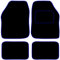 Carsio Universal Car or Van Floor Mats 4PC Set Non Slip Carpet with Blue Edging