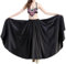 Baisdan Orientalischer Tanzrock für Damen, Satin, langer Rock, komplett, für Flamenco, Halloween, Cosplay, Schwarz , One size