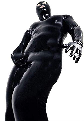 WNRLL Sexy Dessous Herren Jumpsuit Latex Catsuit-Leder Bondage Body Leotard Anzug Kostüme Dessous