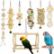 Yorgewd Vogelspielzeug aus Naturholz, für kleine Papageien, Schaukel, Kauspielzeug für Wellensittiche, kleine Sittiche, Sittiche, Liebesvögel, Nymphensittiche, Finken, 7 Stück