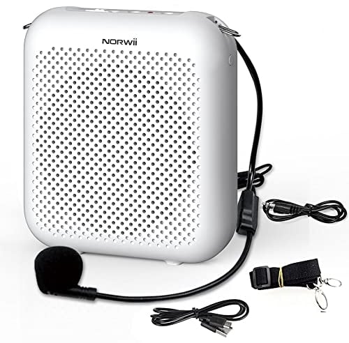 Norwii S358 10W Voice Amplifier Rechargeable 2000mAH, Portable Waistband and Wired Headset Microphone, Personal Microphone Amplifier for Teachers, Presentation, Training, Tour Guides ect