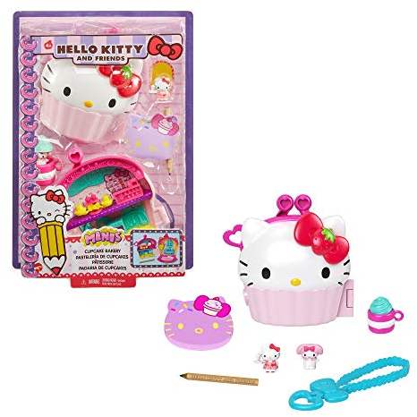 Hello Kitty Cofre con forma de cupcake con muñecos y accesorios de juguete (Mattel GVB30)