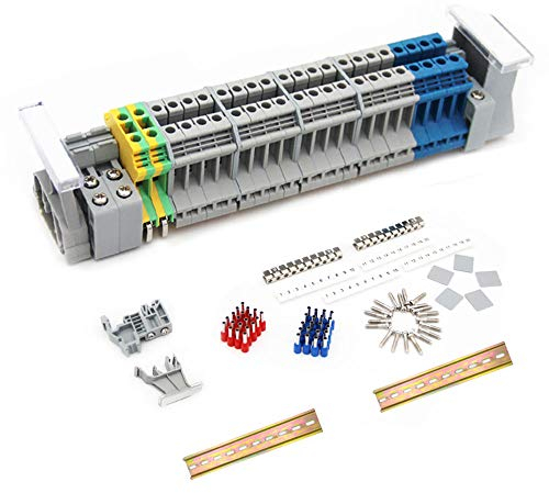 JINXM Morsettiere Elettriche Su Guida DIN UK-2.5B Kit di Morsetti di Classe Universale