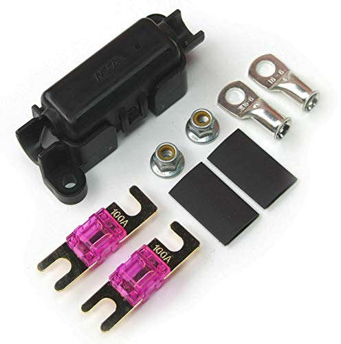 TopHomer Porte-Fusible 12V 100A avec 2 Fusibles à Lame - Anti-Éclaboussures pour Voiture, Camion, Bateau