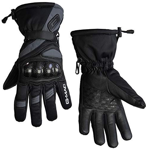 G-Mac Pilot Evo CE Thermal Waterproof Motorcycle Gloves (Black, Grey, M)