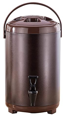 Aprilhp 304 Stainless Steel Hot Water Dispenser, 6L/7.5L/9.5L, Insulation Barrel Container with Tap and Foldable Stand, Drink Dispenser for Mulled Wine for Cafeteria Party Events