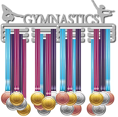 CREATCABIN Gymnastik-Medaillenhalter Display Kleiderbügel Rack Sports Awards Metall-Lanyard-Halter Rack Stabile Wandmontage Für Sportler Champions Spieler Gymnastik Über 60 Medaillen 15.7 x 5.9 Zoll