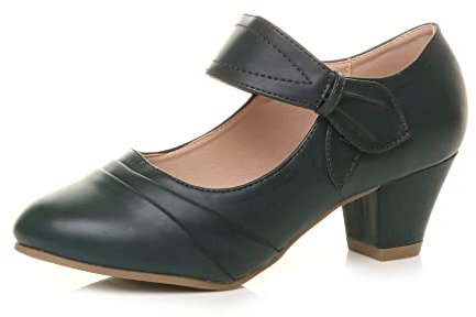 AJVANI mid Heel Mary Jane Strap Smart Work Comfort Court Shoes Size 6 39