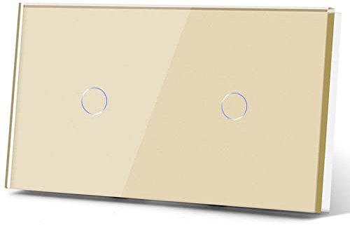 BSEED Interruptor de luz inteligente Alexa compatible con Alexa, Google Home, interruptor de pantalla táctil de cristal, inteligente 1 plegable 1 carretera + 1 plegable 1 interruptor de luz de