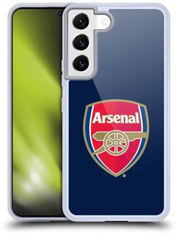 Head Case Designs Offizielle Arsenal FC Vollfarbe Blau Wappen 2 Soft Gel Handyhülle Hülle kompatibel mit Samsung Galaxy S22 5G